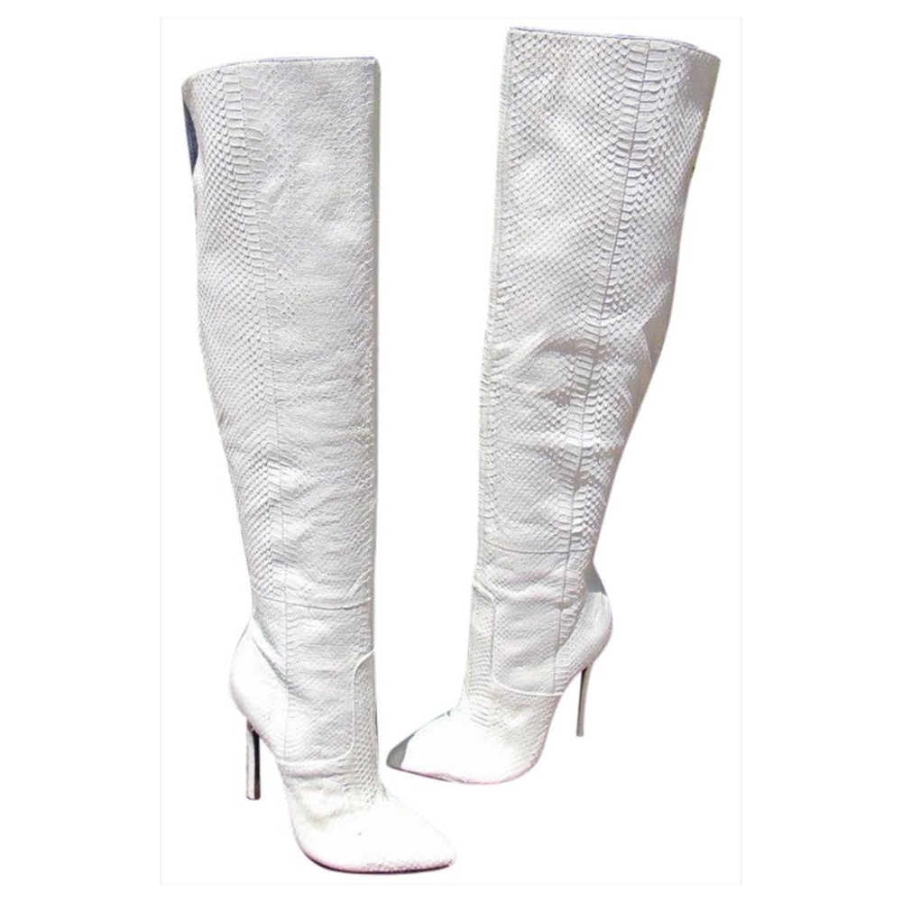 London Trash White Over the Knee Boots